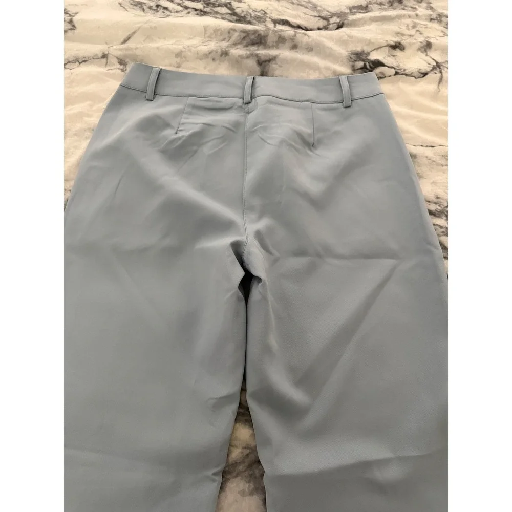 Light Blue Wide Leg Trousers High Waisted Dress Pants for Women